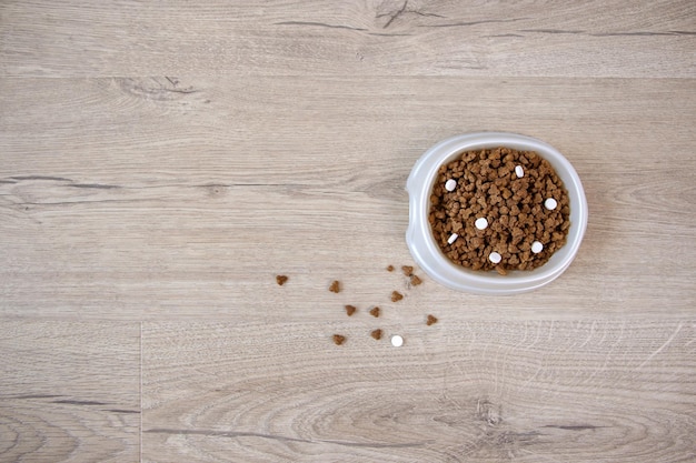 Droogvoer met vitamines voor katten en honden Bovenaanzicht