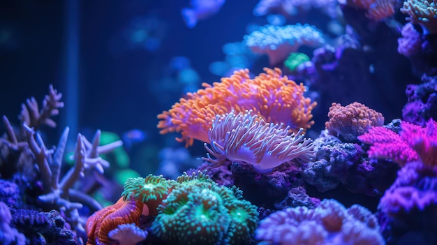 Droom koraalrif zoutwater aquarium tank scène