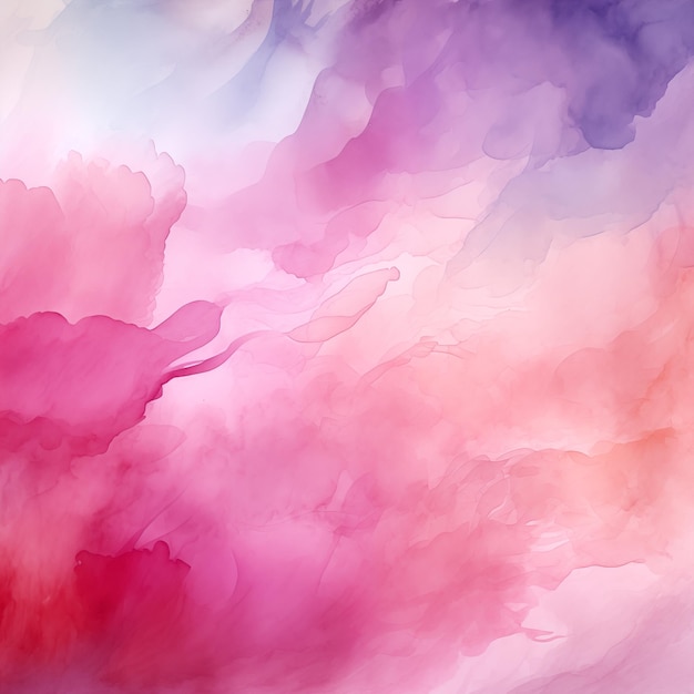 Droomachtige pastelwolken in zachte roze en lavendel tinten een zachte en etherische aquarel achtergrond voor vreedzame ontwerpen