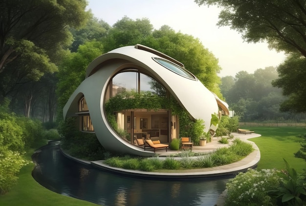 droomhuis duurzaam ontwerp zijn mooie illustratie in de w