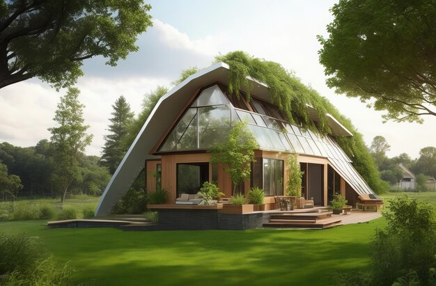 droomhuis duurzaam ontwerp zijn mooie illustratie in de w