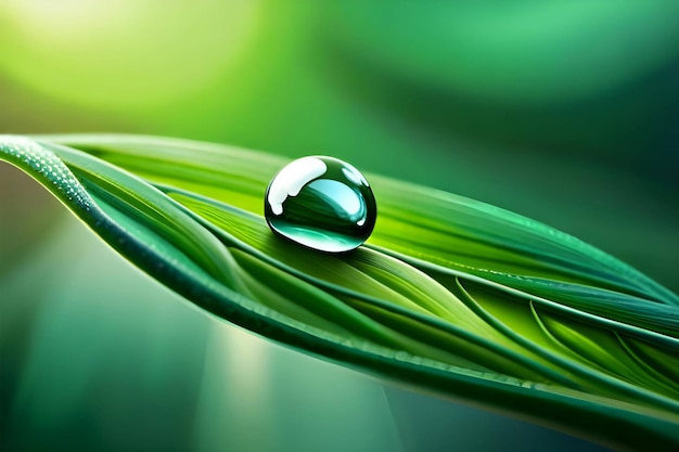 A drop of dew on a leaf