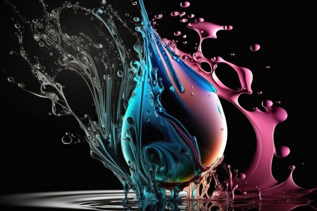 Photo a drop of ink in water undefined background