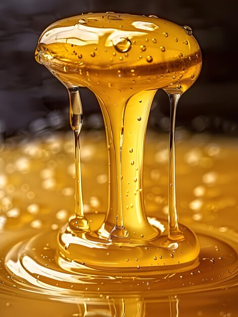 a drop of liquid has the word honey on it