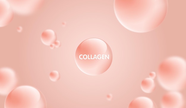 Photo drop water collagen pink and structure vitamin solution complex with chemical formula from nature beauty treatment nutrition skin care design medical and scientific concepts for cosmetic vector