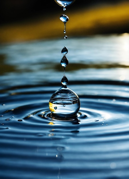 Foto una goccia di acqua da una goccia d'acqua che viene versata in un bicchiere