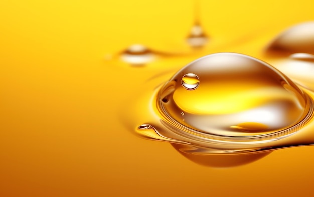 A drop of water is on a yellow background