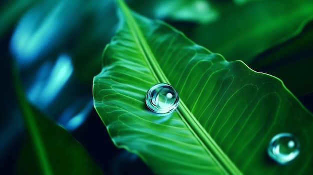 A drop of water on a leaf