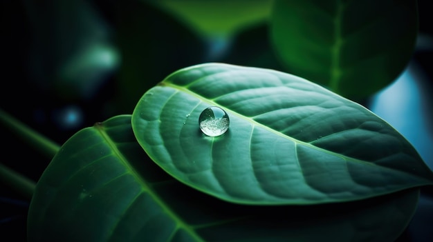 A drop of water on a leaf