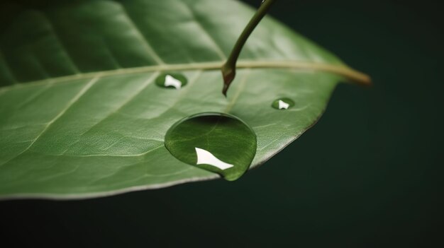 Photo a drop of water on a leaf