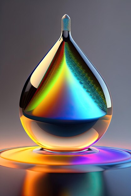 Drop of water under microscope Amazing abstract background Digital art 3d rendering