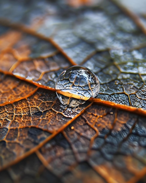 a drop of water sitting on top of a leaf