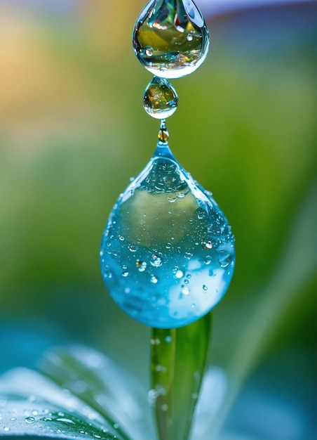 a drop of water that is being sprayed with water