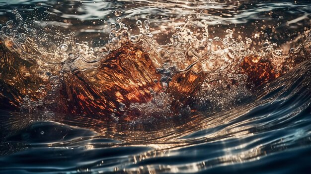 Droplet Dance water droplets dancing on the surface of a pond Generative Ai