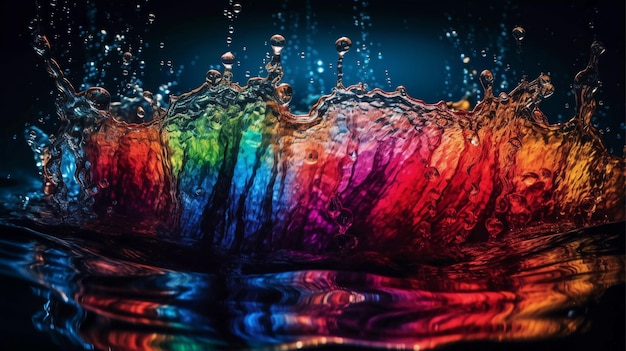 Foto droplet dance goccioline d'acqua che danzano sulla superficie di uno stagno generative ai