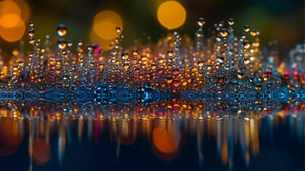 Droplet Dance waterdruppels dansen op het oppervlak van een vijver Generatieve Ai