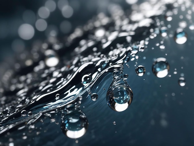 A droplet falls reflecting wave patterns on water generated by ai