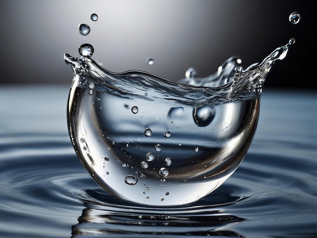 a droplet of water falling into calm water and make a smooth splash