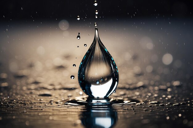 Photo droplet water shape splash of rain