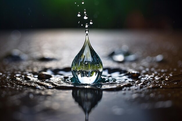 Photo droplet water shape splash of rain