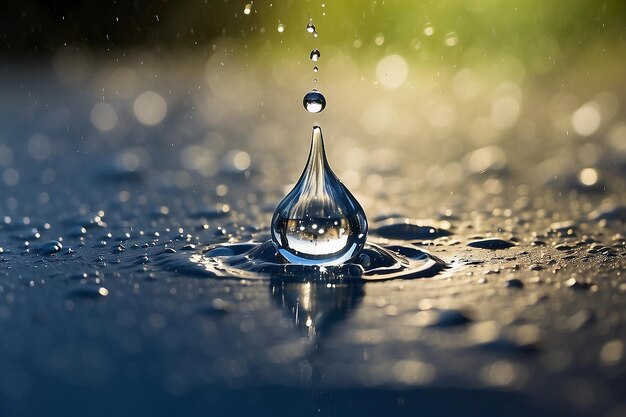 Photo droplet water shape splash of rain