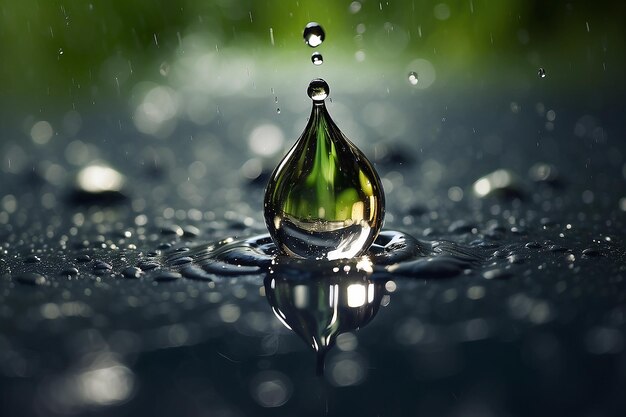 Photo droplet water shape splash of rain