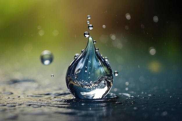 Photo droplet water shape splash of rain