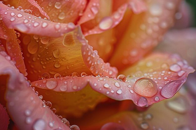 Droplets on Morning Rose Petals