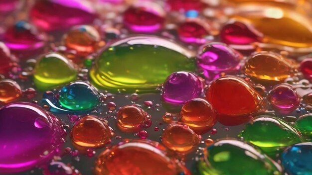 Drops of colored liquid