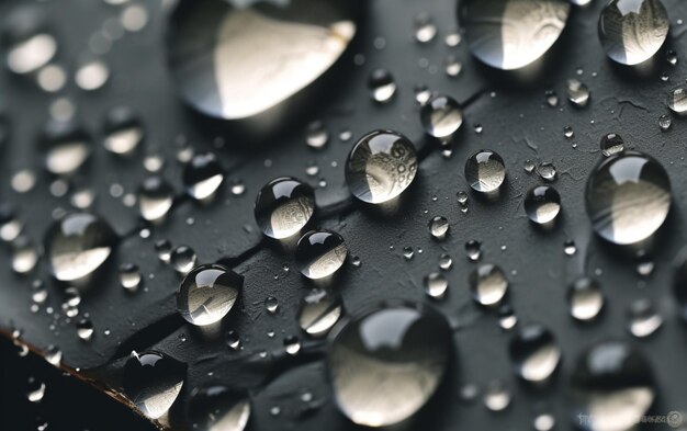 Drops of dew on a closeup sheet