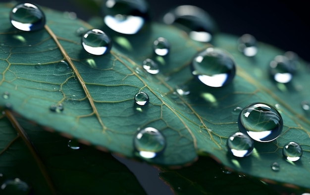 drops of dew on a closeup sheet