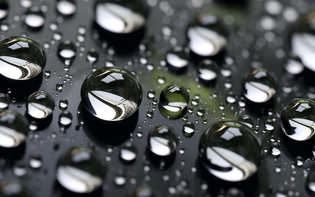 Photo drops of dew on a closeup sheet