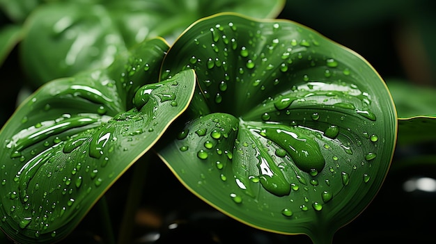 drops on leafs