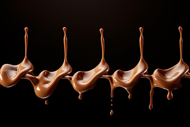 Photo drops of melted chocolate