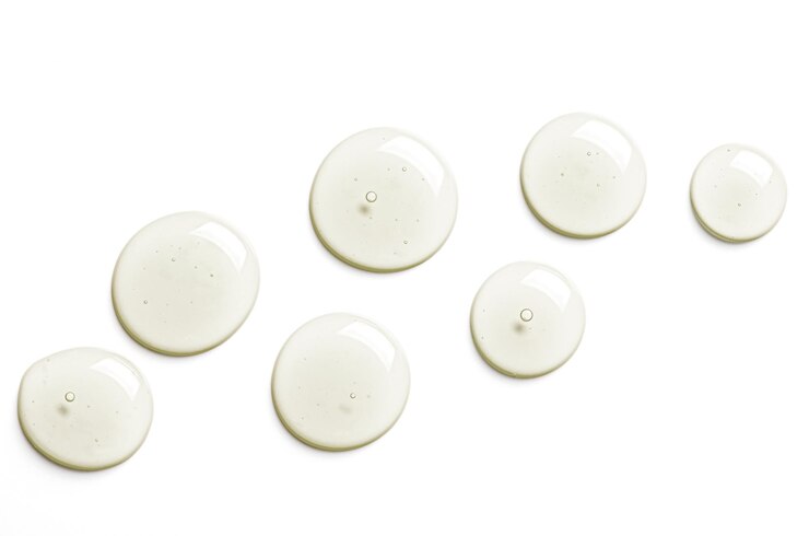 Photo drops of moisturizing gel or serum on a white background cosmetic product for skin care