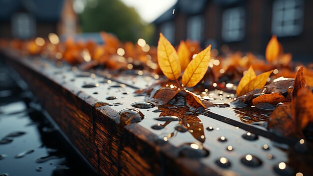 Drops of rain in outdoor