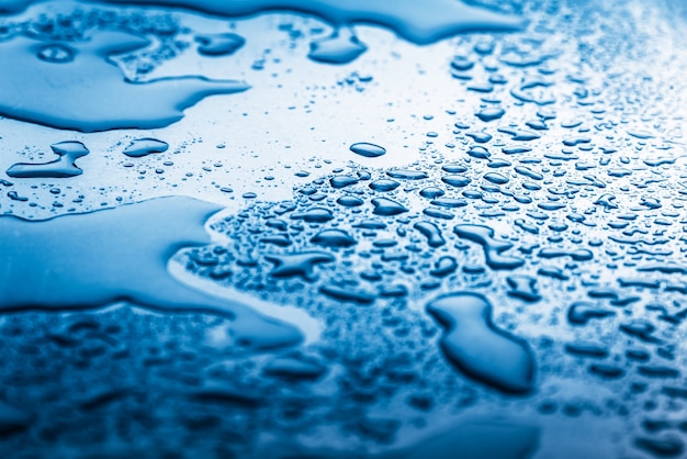 Drops of water on a flat panel