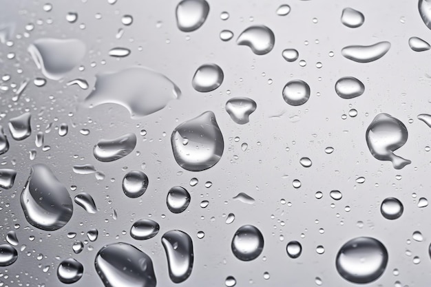 Photo drops of water on a glass surface generative ai