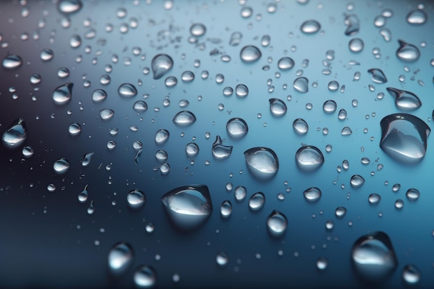 Drops of water on a glass surface generative AI