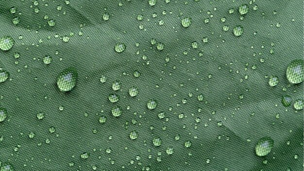 drops of water on a green cloth