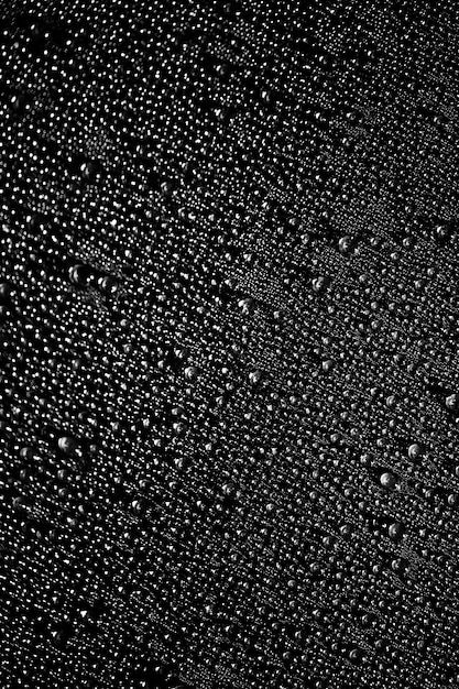 Drops of water macro on a black background