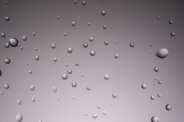 Drops of water on a transparent gray background