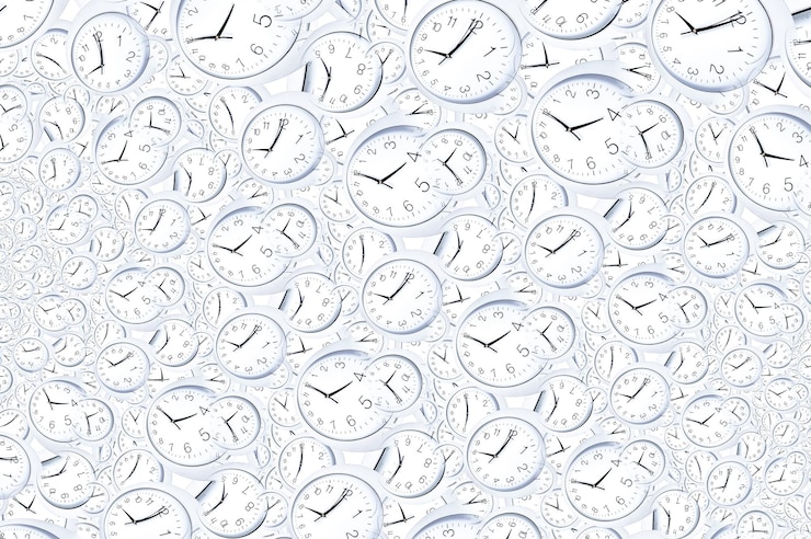 Photo droste effect background with infinite clock spiral. abstract design for concepts related to time and deadline.