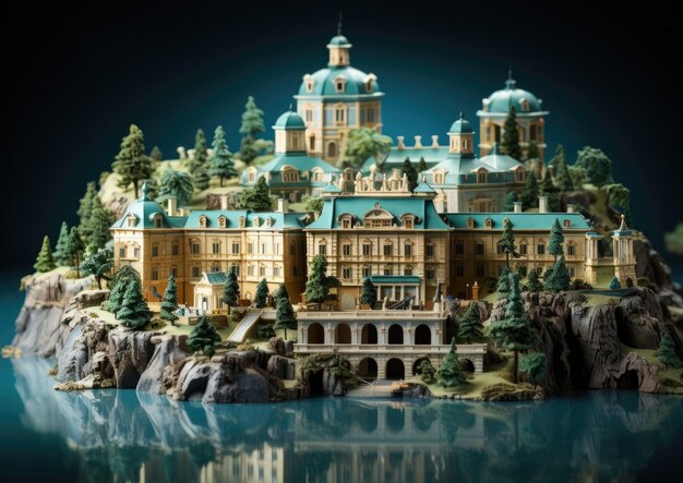 Drottningholm Palace Stockholm Sweden with 3d craft and isolated background