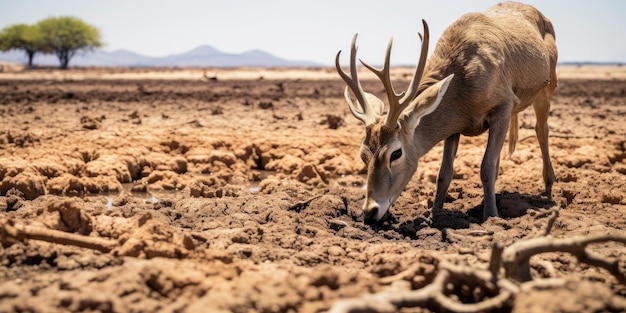 Photo drought's impact on wildlife struggle for water surviving the arid climate change global warming