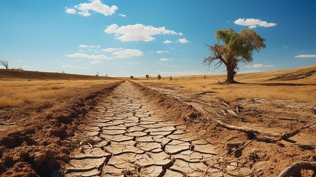 Photo a droughtstricken field