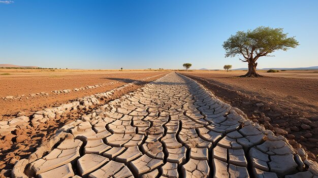 Photo a droughtstricken field