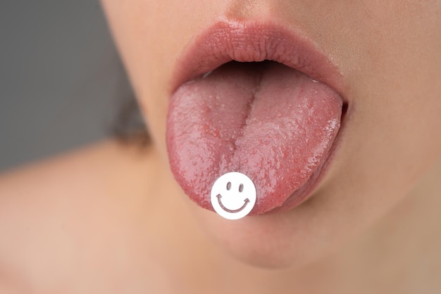 Drug addiction tongue with drugs lsd psychedelic hallucinogens