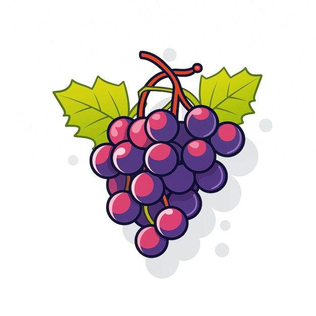 Druiven cartoon pictogram jpg logo kunst geïsoleerd op witte achtergrond Gegenereerde AI