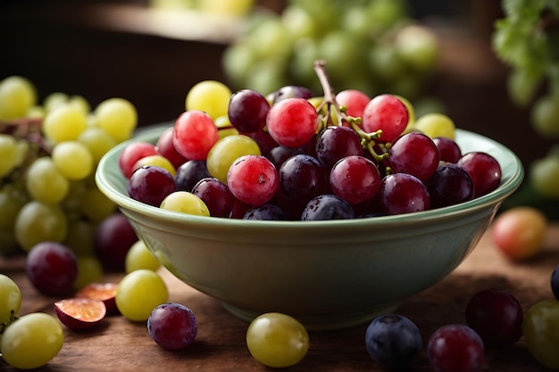 Druiven in een fruitsalade